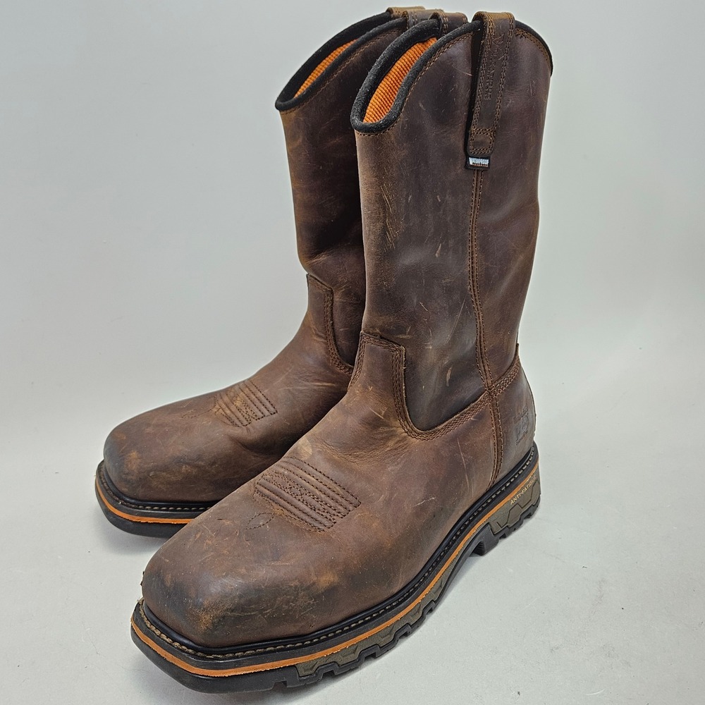 Timberland PRO True Grit Mens 10.5M Brown Waterproof Composite Toe Boots 552